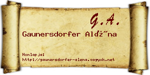 Gaunersdorfer Aléna névjegykártya